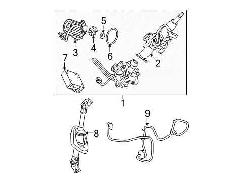 2009 Chevy Equinox Column Kit, Steering Diagram for 25958018