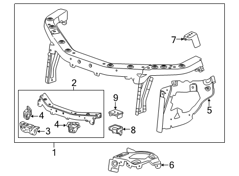 2017 GMC Terrain Radiator Support Diagram