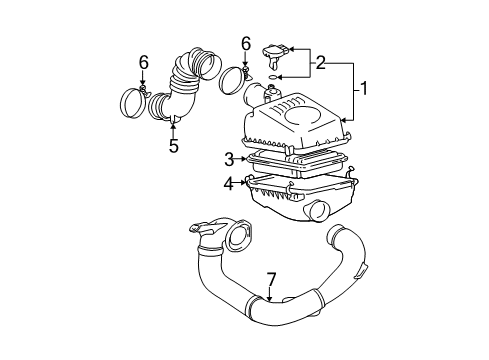 2007 Pontiac Vibe Cover,Air Cleaner Housing Diagram for 88973507