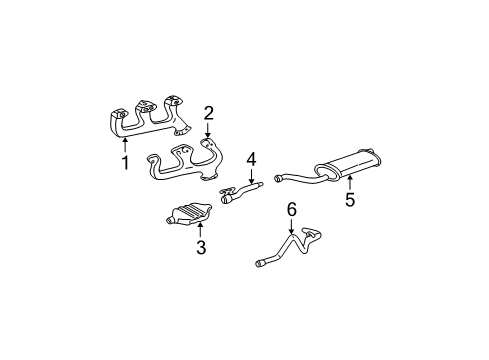 1998 Chevy K2500 3-Way Catalytic Convertor Assembly Diagram for 25312171