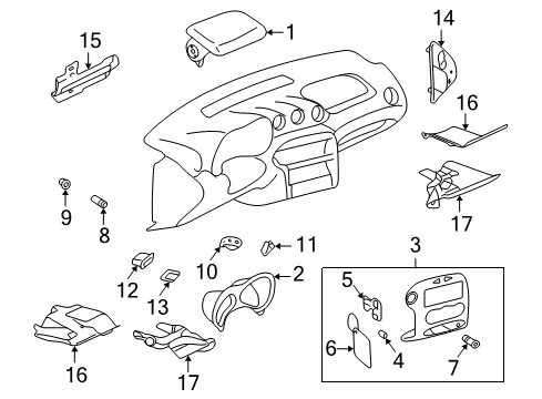 2000 Pontiac Grand Am Lens Asm,Instrument Cluster Diagram for 16229674