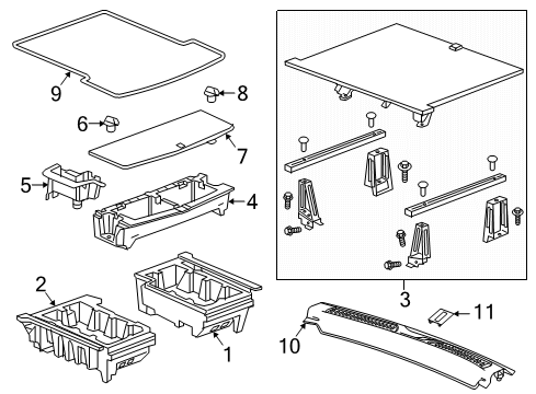 2023 GMC Acadia Interior Trim - Rear Body Diagram