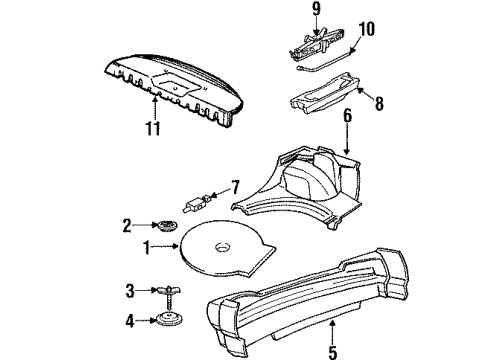 1992 Pontiac Grand Am Trim Asm Rear Wheelhouse *Gry D Hether Diagram for 22569544