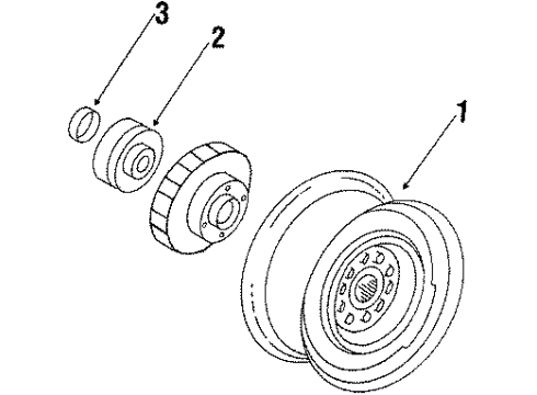 1984 Chevy Celebrity Wheel Rim Assembly, 14X5.5 Diagram for 10083532