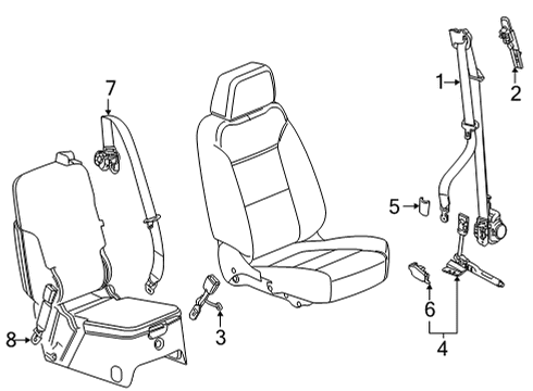 2023 Chevy Tahoe Front Seat Belts Diagram