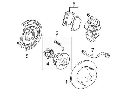 2005 Pontiac Vibe Rear Brakes Diagram 2 - Thumbnail