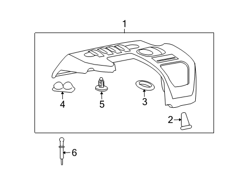 2007 Pontiac G5 Grommet Assembly, Upper Intake Manifold Sight Shield Diagram for 12591716