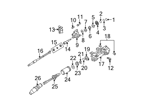 2000 Cadillac DeVille Steering Column, Lower Shaft Diagram for 26071632