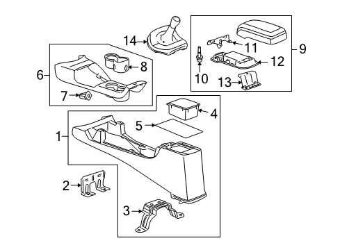 2009 Hummer H3T Hinge,Front Floor Console Compartment Door Diagram for 15174863