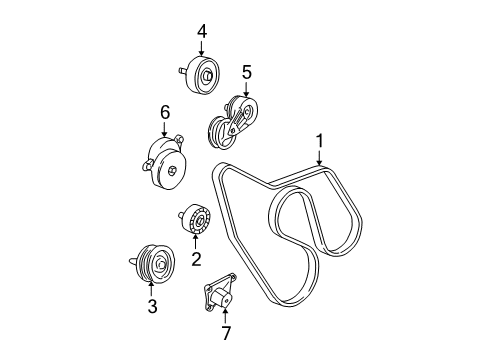 1998 GMC K2500 Belts & Pulleys, Cooling Diagram 3 - Thumbnail