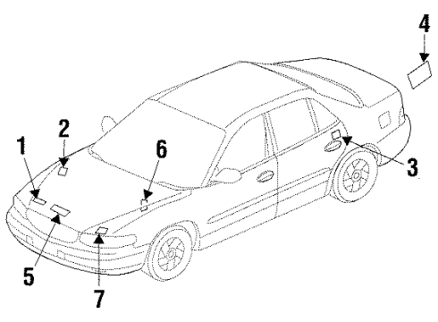 1998 Oldsmobile Intrigue Information Labels Diagram