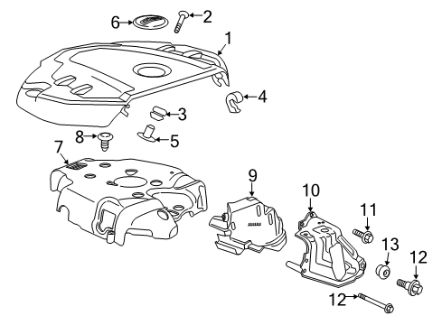 2019 Cadillac CTS Engine Appearance Cover Diagram 3 - Thumbnail