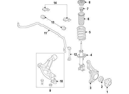 2013 Chevy Spark Front Lower Control Arm Diagram for 95319215