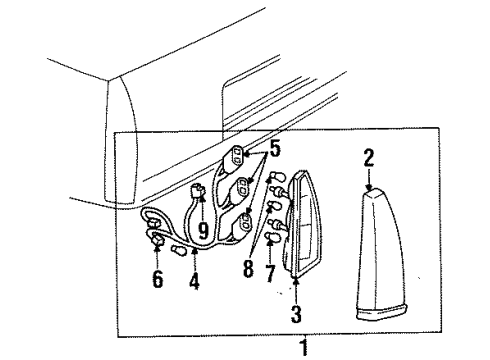 1997 Cadillac DeVille Connector, W/Leads, 6-Way F. *Black Diagram for 12101900