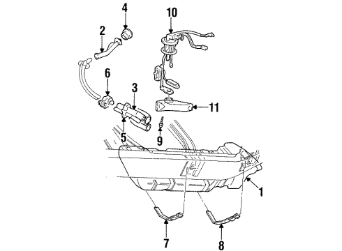 1995 Chevy Tahoe Fuel System Components, Fuel Delivery Diagram 2 - Thumbnail