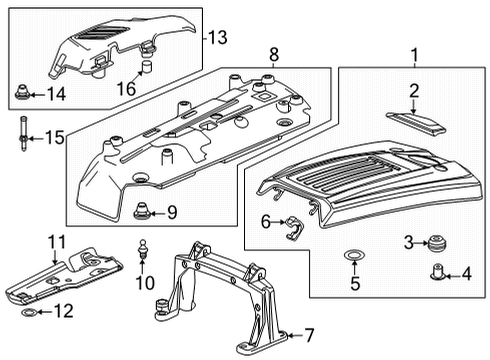 2022 Cadillac CT4 Engine Appearance Cover Diagram 2 - Thumbnail