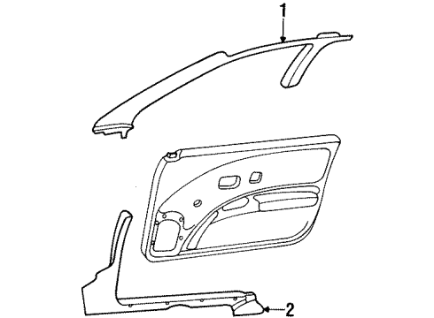 1992 Saturn SC Interior Trim - Pillars, Rocker & Floor Diagram