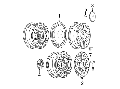 2004 Chevy Monte Carlo Wheel Covers & Trim Diagram