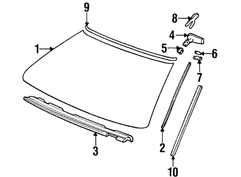 1997 Chevy Lumina Windshield Glass, Reveal Moldings Diagram