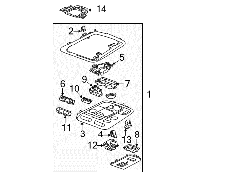 2014 Cadillac XTS Overhead Console Diagram