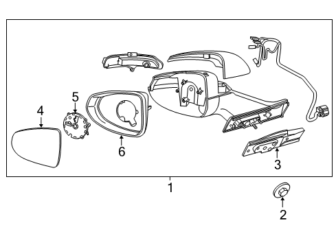 2012 Chevy Volt Mirror, Outside Rear View (Reflector Glass & Backing Plate) Diagram for 20889222