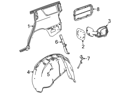 2023 Chevy Tahoe Door, F/Tnk Fil *"No Color" Diagram for 84660167