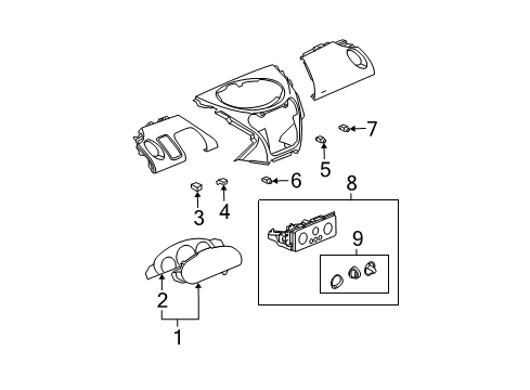 2003 Saturn Ion Heater & Air Conditioner Control Assembly (W/ Rear Window Defogger Switch) Diagram for 10388471