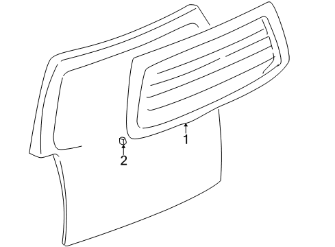 2005 Buick Terraza Lift Gate - Glass & Hardware Diagram