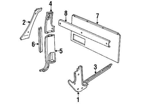 1992 GMC Sonoma Panel Assembly, Roof Inner Trim *Dark Charcoal Diagram for 15965947