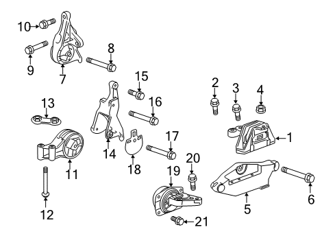 2016 Cadillac SRX Engine & Trans Mounting Diagram 2 - Thumbnail