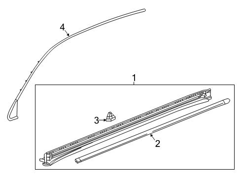 2020 Buick Envision Weatherstrip Assembly, Front Side Door Lower Auxiliary Diagram for 23253907