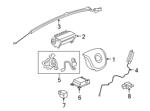 2008 Pontiac G8 Sensor,Airbag Front End Discriminating Diagram for 92164400