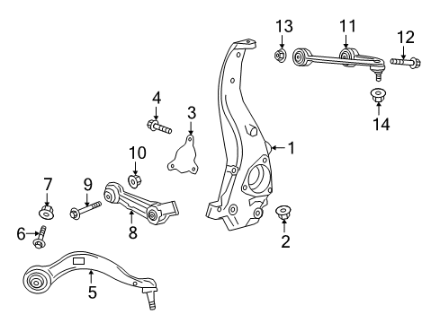 2016 Cadillac CT6 Front Suspension, Control Arm Diagram 2 - Thumbnail