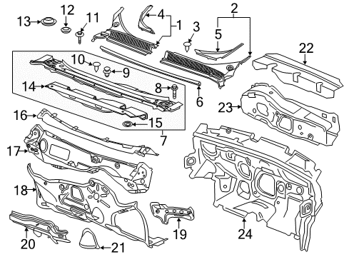 2016 Chevy Volt Insulator, Dash Panel Outer Diagram for 23375548