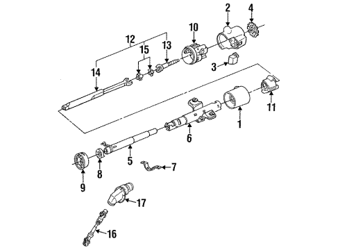 1992 Cadillac Fleetwood Steering Column & Shroud, Switches & Levers Diagram