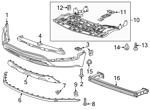 2018 Chevy Trax Bracket Assembly, Underbody Rear Air Outer Deflector Diagram for 42402424