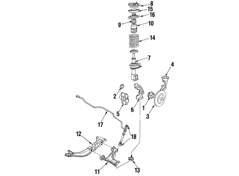 1985 Pontiac J2000 Sunbird Front Suspension, Control Arm, Stabilizer Bar Diagram 2 - Thumbnail