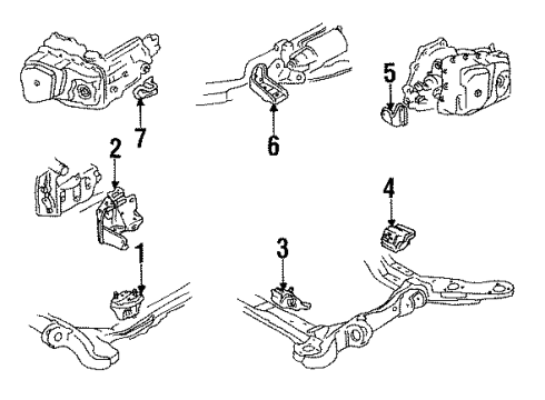 1988 Pontiac Bonneville Mount Assembly, Trans Diagram for 17996206