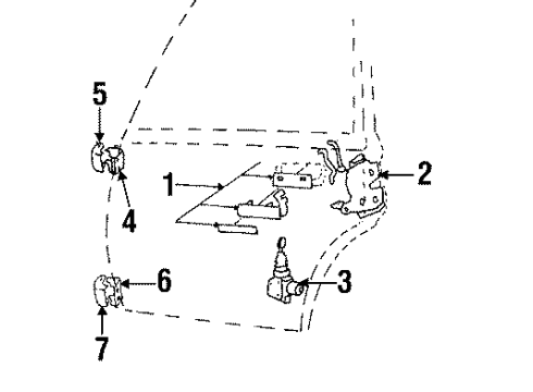 1985 Buick Century Rear Door - Lock & Hardware Diagram