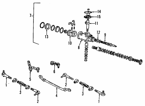 1991 Chevy C2500 P/S Pump & Hoses, Steering Gear & Linkage Diagram 1 - Thumbnail