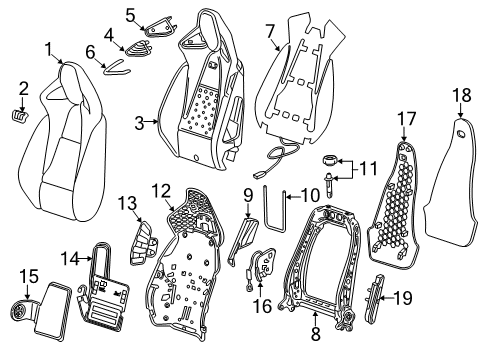 2018 Buick Regal TourX Support Assembly, Front Seat Back Pad Diagram for 39120684