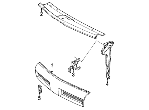 1994 Oldsmobile 88 Radiator Grille Emblem Diagram for 25612925