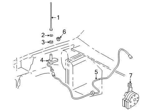 1998 GMC Jimmy Antenna & Radio, Horn Diagram