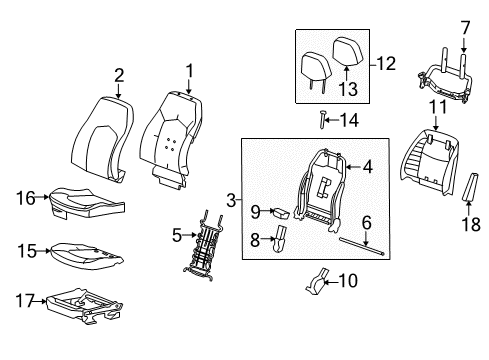 2013 Cadillac CTS Driver Seat Components Diagram 3 - Thumbnail