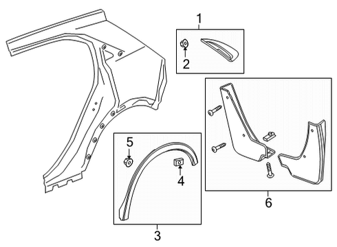 2022 Buick Envision Molding Assembly, Rear Whl Opg Rr *Serv Primer Diagram for 85109322