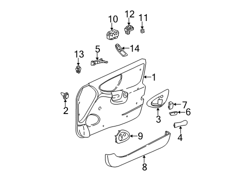 2005 Chevy Classic Interior Trim - Front Door Diagram