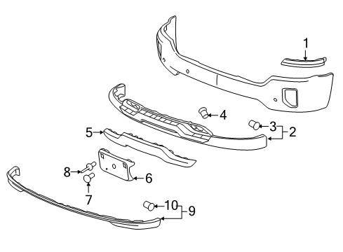 2019 Chevy Silverado 1500 Front Bumper Diagram 4 - Thumbnail