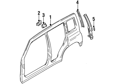 1998 Chevy Tracker HOUSING, Fuel Door & Body Side Diagram for 30012253