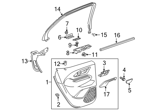 2018 GMC Terrain Interior Trim - Rear Door Diagram