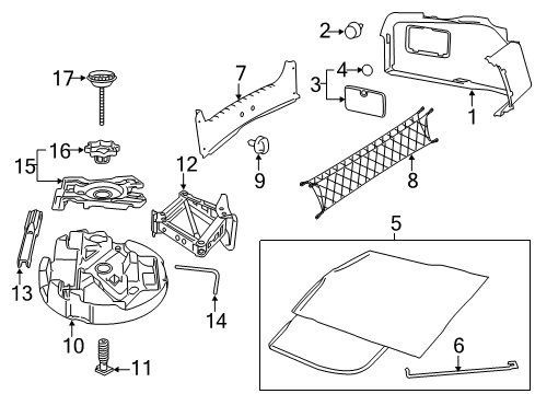 2014 Chevy SS Panel Assembly, Rear Compartment Side Trim *Black Pepper Diagram for 92264595